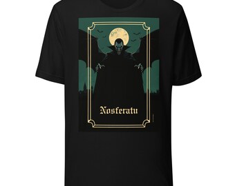Nosferatu premium unisex t-shirt, gothic vampire graphic tee, horror aesthetic clothing, classic dracula retro tee, goth fashion gift