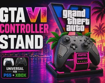 GTA VI 6 Controller Stand | Custom Gamertag | Universal PS5 XBox