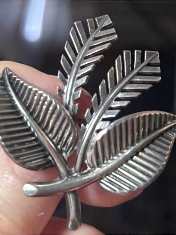 Vintage Rodi Wienenberger Sterling Silver Leaf Cluster Brooch, c. 1930-1940 View 2