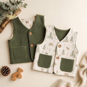Reversible Vest Sewing Pattern for Kids, Baby & Toddler – Easy Printable PDF for Beginners