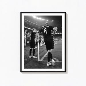 Haaland Odegaard World Cup Norway Football Print, Vintage Fine Art Photography, Motivational Black and White Sports Soccer Poster Wall Art