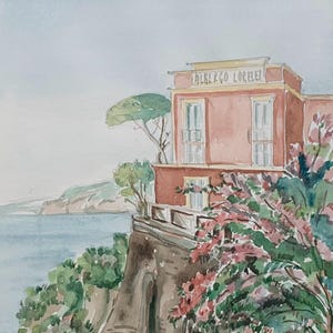 Sorrento/Italy/Amalfi Coast original watercolor giclee print /Naples/Positano/Atrani/travel art print/Handmade souvenir/Travel gift