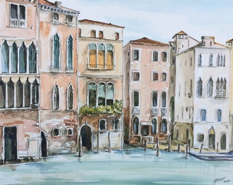 Venice, Italy original watercolor giclee print / Europe / travel fine art print/ Handmade souvenir / Travel gift