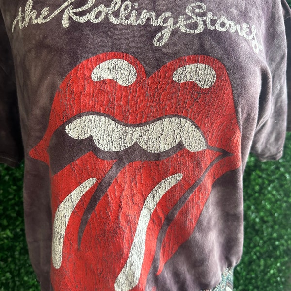 Rolling Stones upcycled tshirt maxi dress, size M