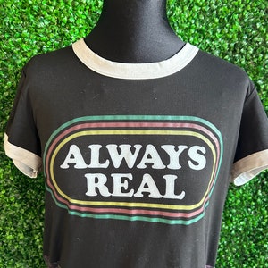 Always Real upcycled Tshirt dress, Retro, Size M