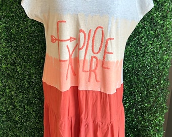 Explore Upcycled T-shirt dress, hippie, one of a kind, Size L
