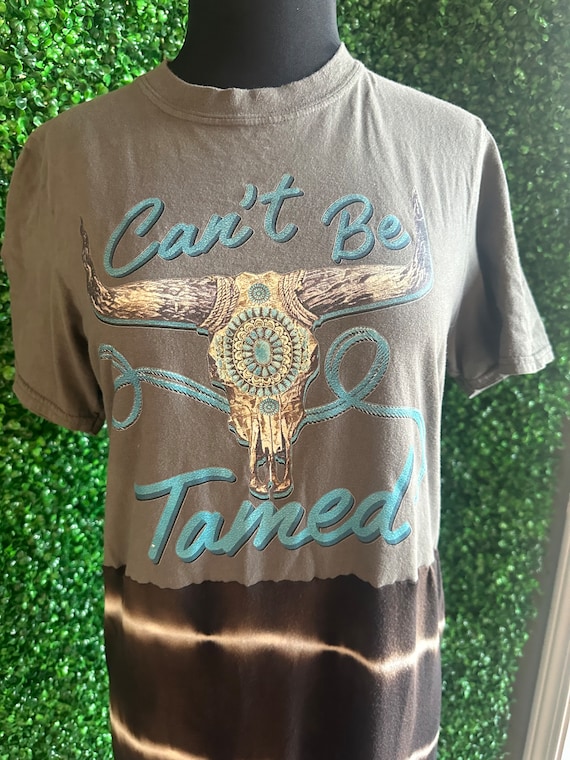 Can't Be Tamed, Skull, Rodeo, Western upcycled tshirt dress, Size S