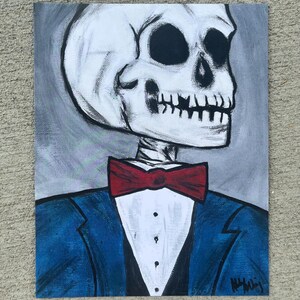 Fancy Skeleton Original Art Print
