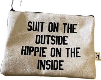 suit on the outside hippie on the inside pouch