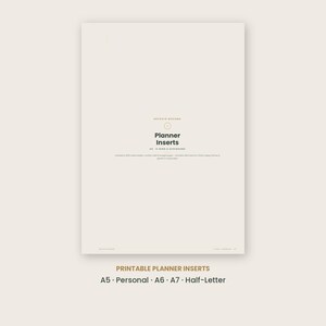 A5-Planer-Einlagen-Set für 6-Ring-Ordner, persönliche A6- und A7-Nachfüllseiten, druckbare PDF-Datei zum Download, wöchentlicher undatierter Filofax-Planer