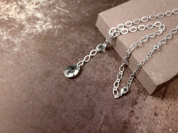 Silver-Tone Crystal Drop "Y" Shaped Necklace - image 3