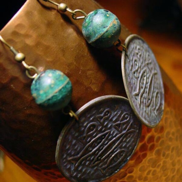 Boho pierced tin fish earrings