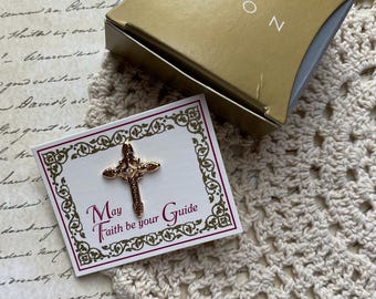 Avon &quot;Inspirational Cross Tac Pin&quot;  Gold Tone  - Vintage 1997