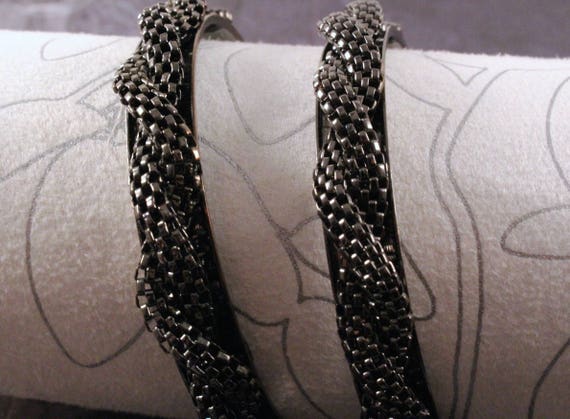 Two Chain wrapped Bangle Bracelets - image 4