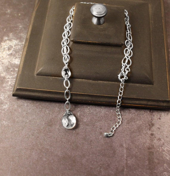 Silver-Tone Crystal Drop "Y" Shaped Necklace - image 2