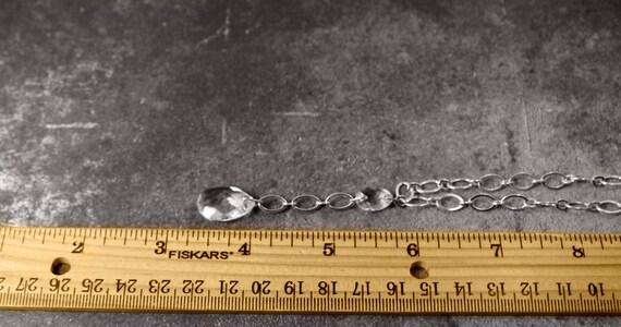 Silver-Tone Crystal Drop "Y" Shaped Necklace - image 5