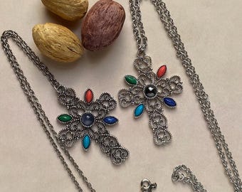 Avon Romanesque Cross Pendant Necklace PICK ONE -  Vintage 1972