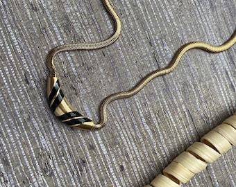 Avon  Gold Tone Crescent Necklace - Vintage 1980's