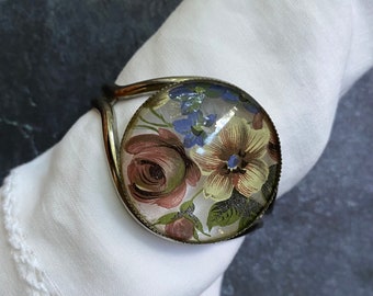 Silver Tone Floral Cuff Bracelet