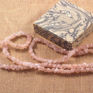 Avon Genuine Amethyst (looks pink) Quartz Necklace - Vintage 1988