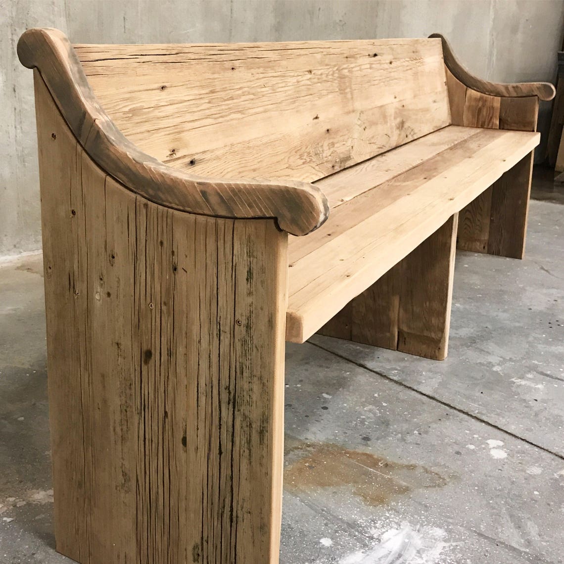 Reclaimed solid wood raw wax finish dining / entry Etsy