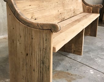 Banco de madera maciza de 71-80" con acabado encerado crudo para comedor, entrada, dormitorio y pie de cama