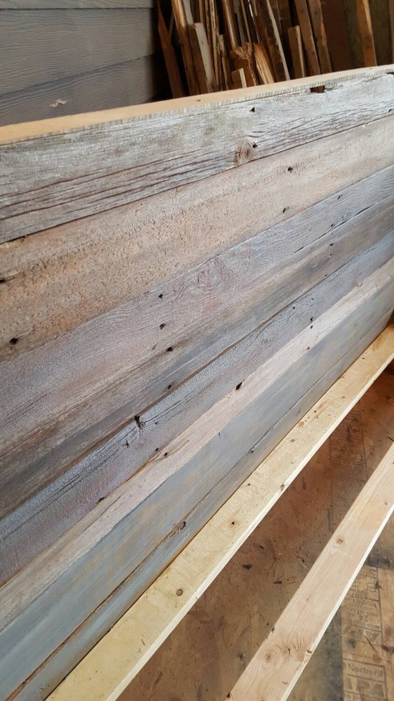 Michelle Grey Weathered Reclaimed recylced wood Headboard Etsy