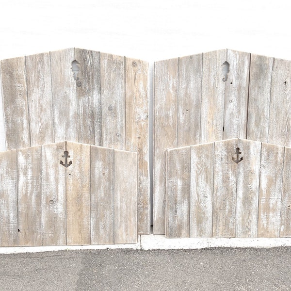 Twin Tricia white seaside wood Cottage Headboard