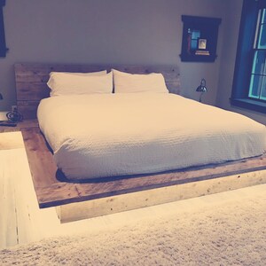 Solid Wood Platform Bed Base With