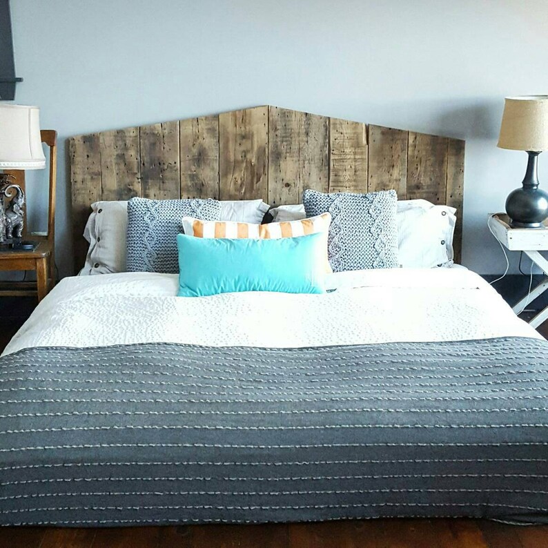 Raw Rustic Cottage Reclaimed Recycled wood headboard Etsy