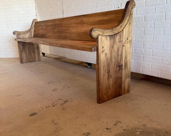 Banco de madera maciza de 81-90" con acabado encerado crudo para comedor, entrada, dormitorio y pie de cama
