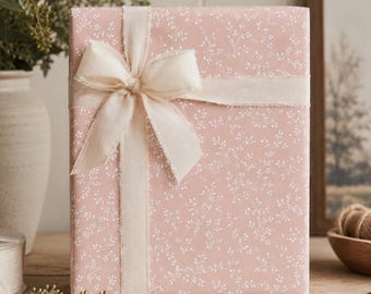 Blush Botanical Wrapping Paper | Elegant Neutral Floral Gift Wrap | Wedding, Bridal Shower, Baby Shower, Birthday Wrapping Paper
