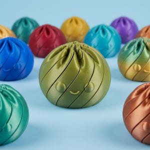 Süßes Dumpling Fidget Toy 3D Druck, Spiral Bao Bun Zappelspielzeug, Kawaii Schreibtisch Deko, Anti Stress Geschenk für Freundin & Gamer