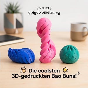 Süßes Dumpling Fidget Toy 3D Druck, Spiral Bao Bun, Schreibtisch Deko, Anti Stress Geschenk für Freundin