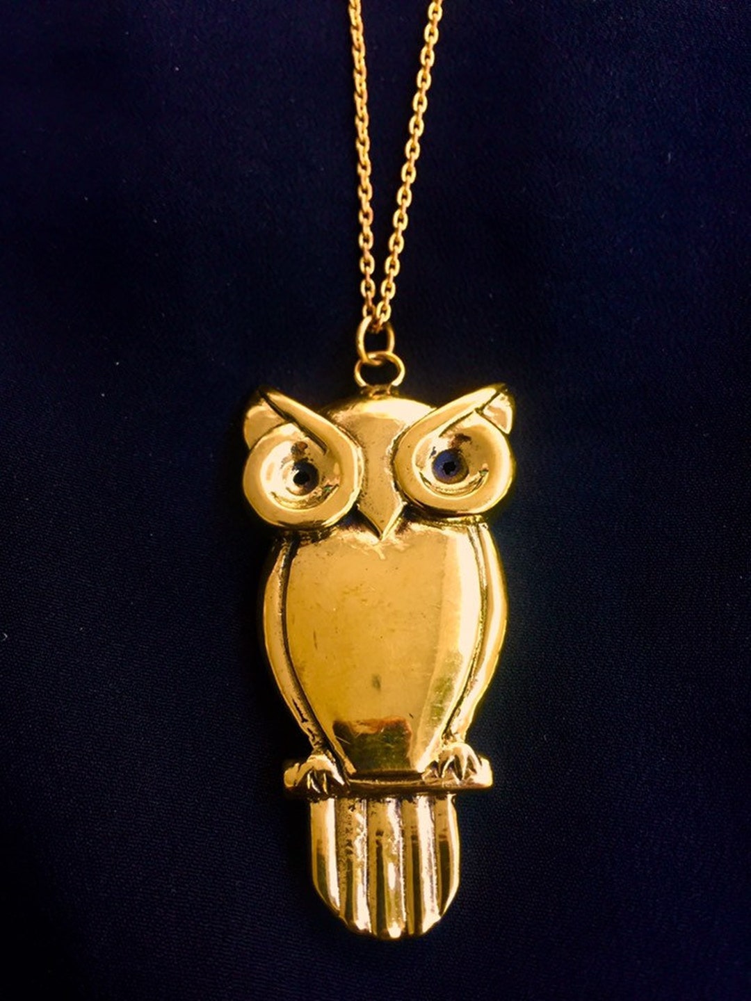 Harry Potter Gold Owl Necklace Etsy