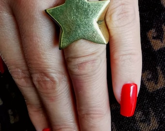 Big Brass Gold Star Ring