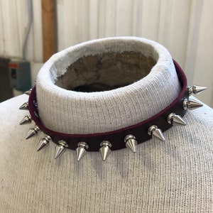 Fierce spiked leather punk choker image 3