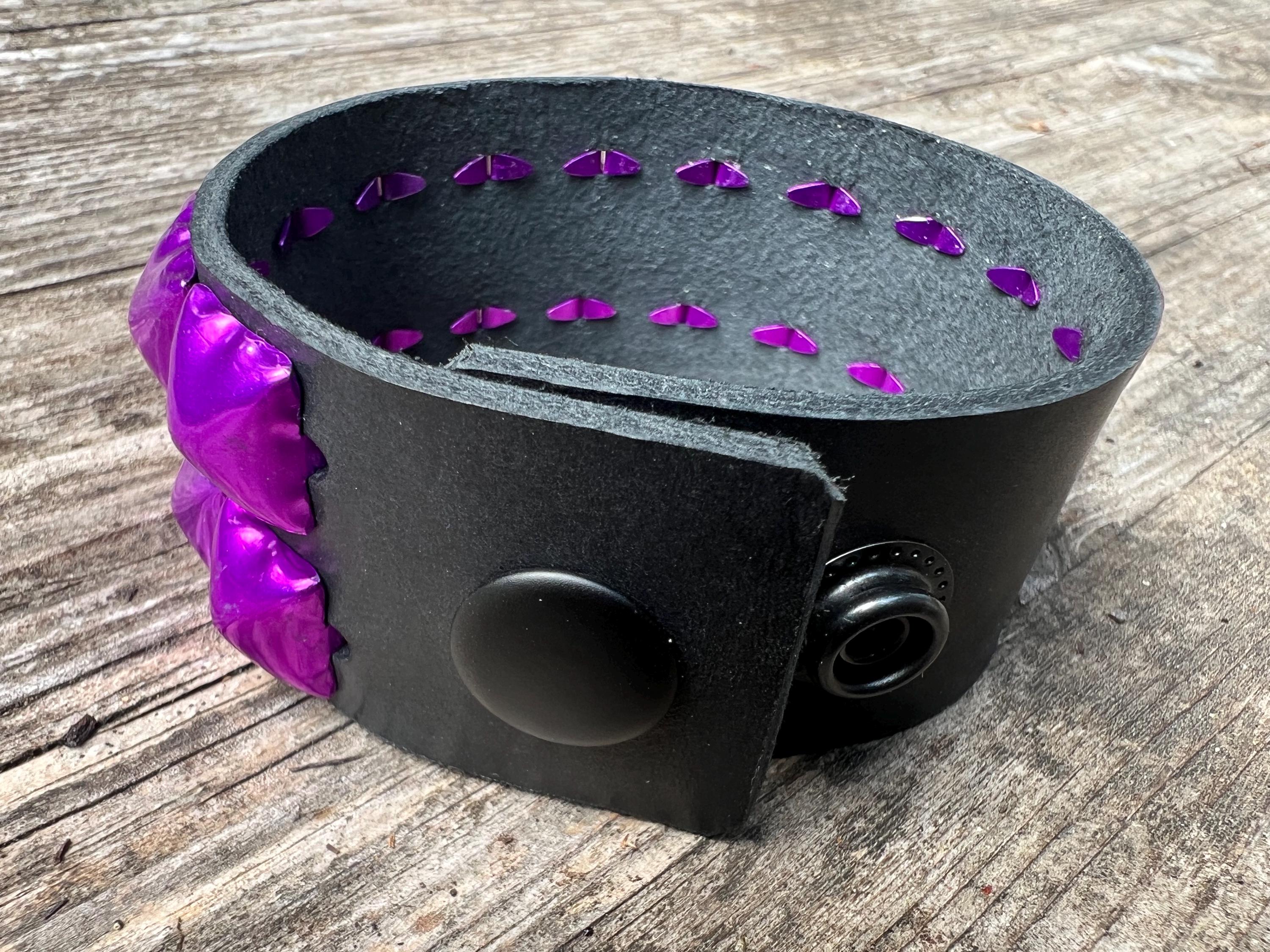 【BLACKPURPLE】Square Cubic Train Bracelet Amazon.com: Dumcondy 6Pcs Halloween PU Leather Bracelet Punk