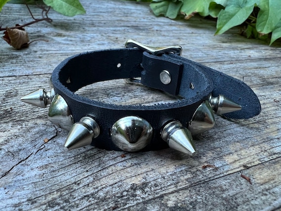 Crust Punk Spike Bracelet With Cone Studs - Etsy