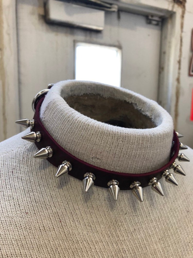 Fierce spiked leather punk choker image 2