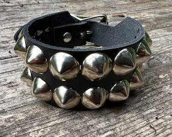 2 row cone studded bracelet