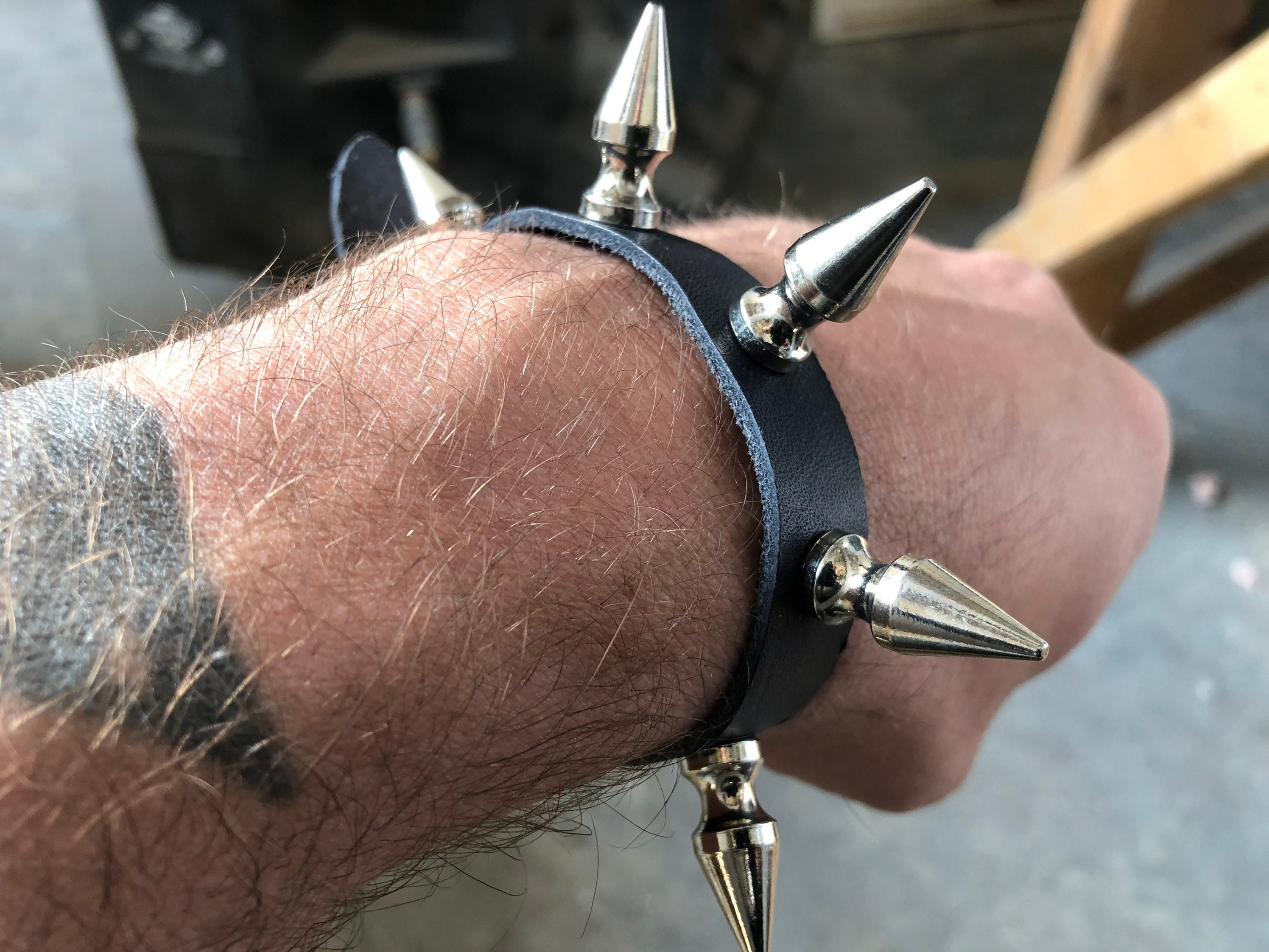 Single Row Spike Wristband – Lesser of 2 Evils