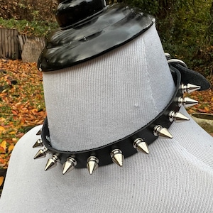 Fierce spiked leather punk choker image 8