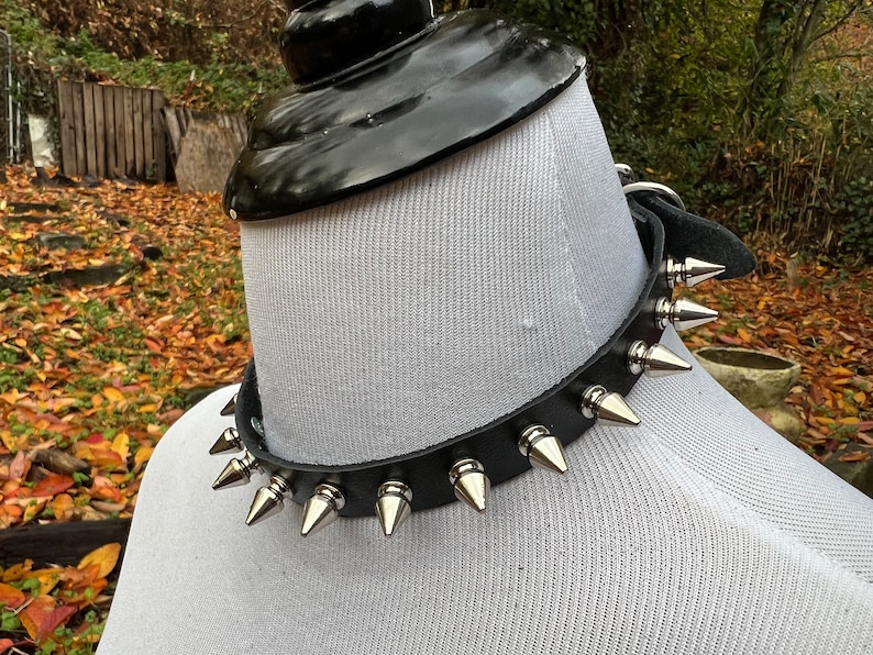 Fierce spiked leather punk choker image 8