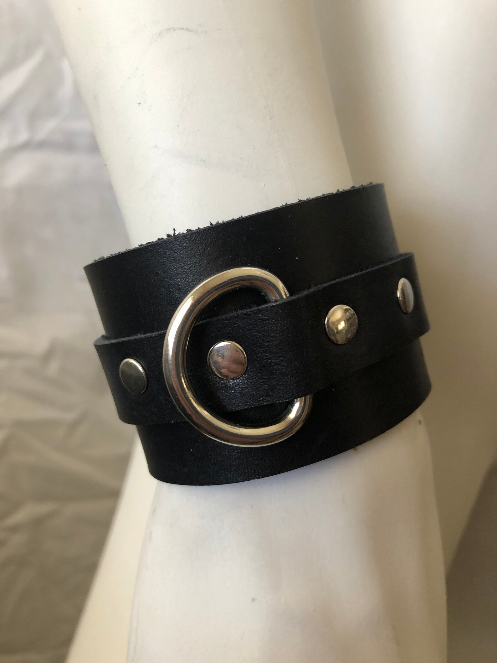 Leather Wrist Cuff Punk Bondage Bracelet Etsy