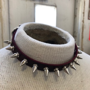 Fierce spiked leather punk choker image 1