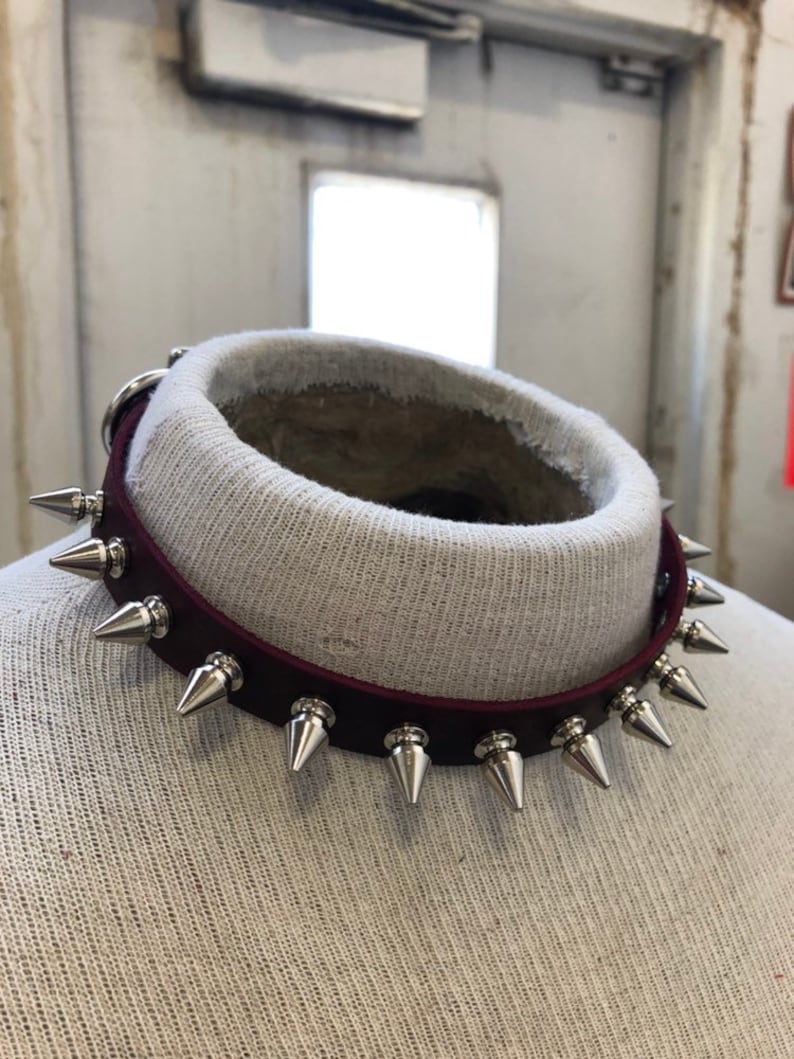 Fierce spiked leather punk choker image 1