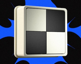 Checkerboard Fidget Clicker with 4 Clicky Mechanical Keyboard Switches, Desk Toy