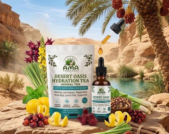 Hibiscus Tea Loose Leaf, Herbal Iced Tea Blend for Hydration, Cooling Summer Lemongrass Mint Tea, Caffeine Free Refreshing Tea