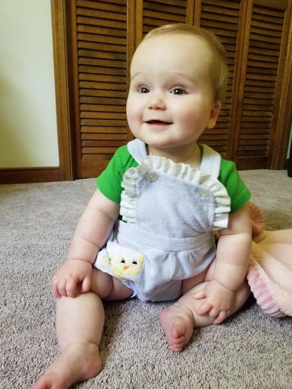 1970s terrycloth romper with duckling -12 months